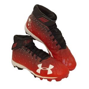 Under Armour Mens Pre-owned Black & Red Baseball Cleats - sz. 9 1/2